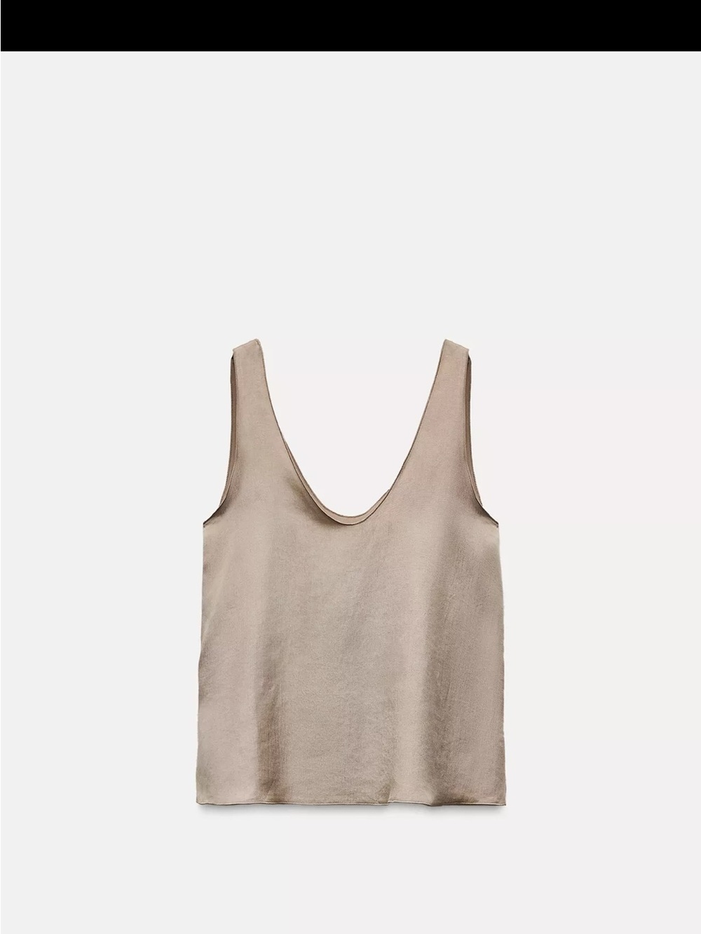 NWT Zara Tan beige Satin Scoop Neck Camisole M